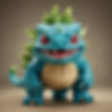 Close-up of LEGO Venusaur face with striking expression