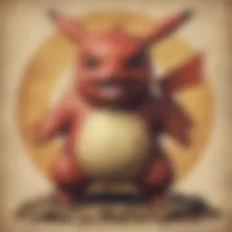 A vibrant vintage Pokémon poster showcasing iconic characters