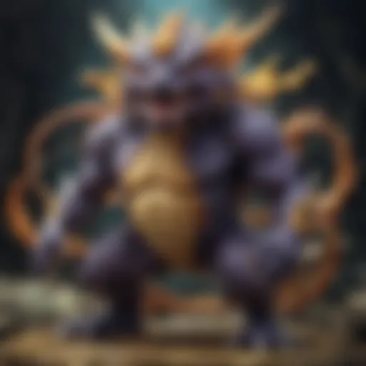 A close-up view of a shiny VMAX Pokémon card showcasing its intricate artwork and holographic features.