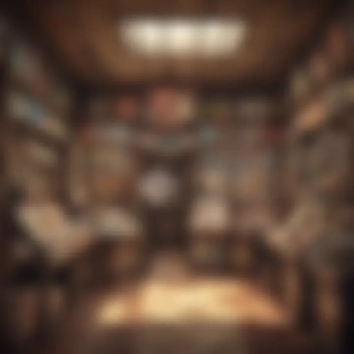 Illustration of a vintage Pokemon card shop