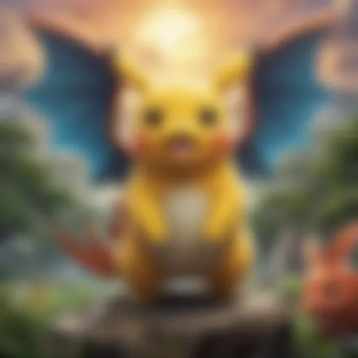 A vibrant collage of various Pokémon movie posters showcasing iconic characters.