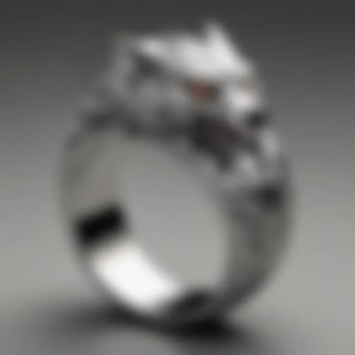 Luxurious Wolf and Badger Ring Crafted from Fine Silver