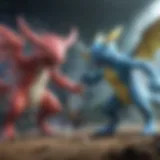 Mystical Pokemon battle scene