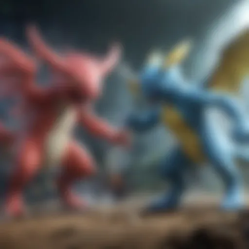 Mystical Pokemon battle scene